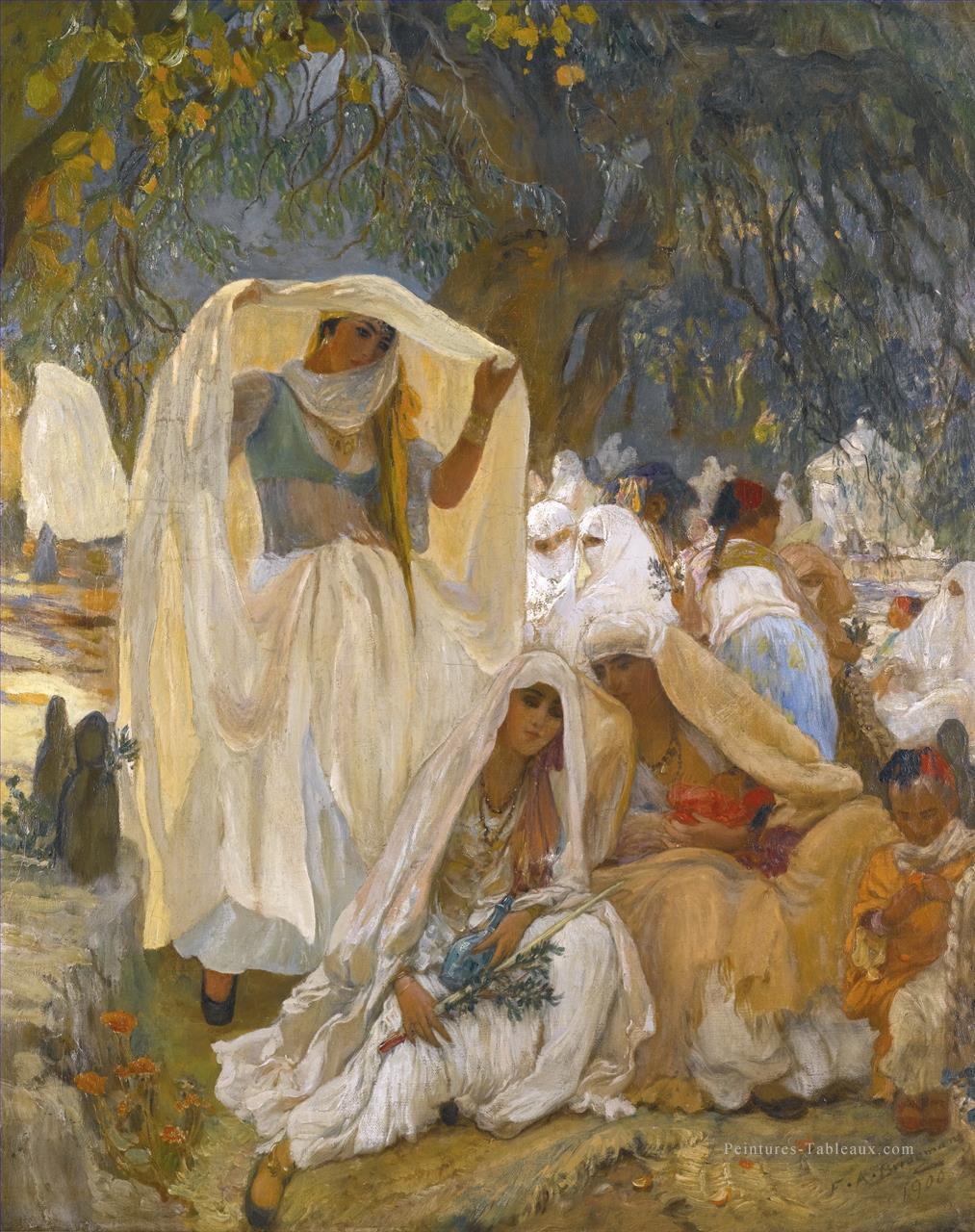 LE JOUR DU PROPHETE A BLIDAH EN ALGERIE Frederick Arthur Bridgman Arabe Peintures à l'huile